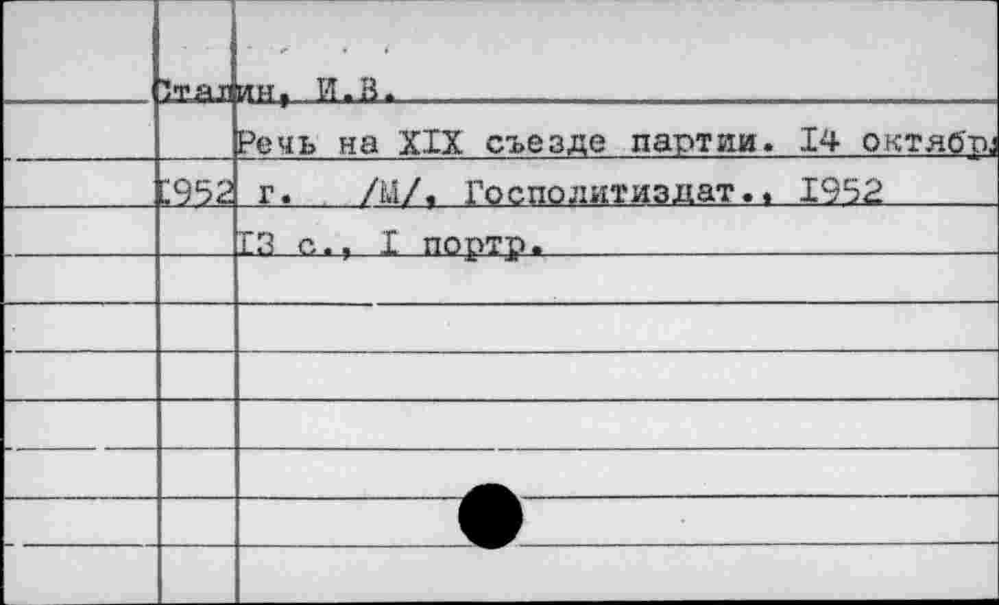 ﻿	'т я г	ин, И. В.	. 		
		Речь на XIX съезде партии. 14 октябта
	1952	г. /14/. Госполитиздат.. 1952
		ГЗ с., I портр.
		
		
		
		
		
		
		